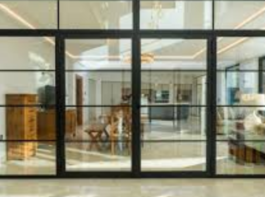 Elegant interior showcasing fire rated aluminium windows offering safety and contemporary style