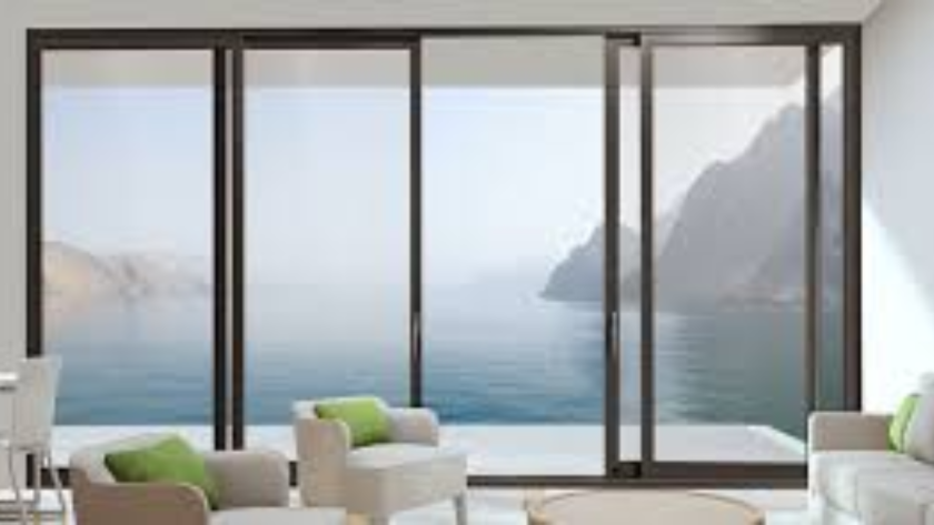 Elegant aluminium openable window with slim frames overlooking scenic views