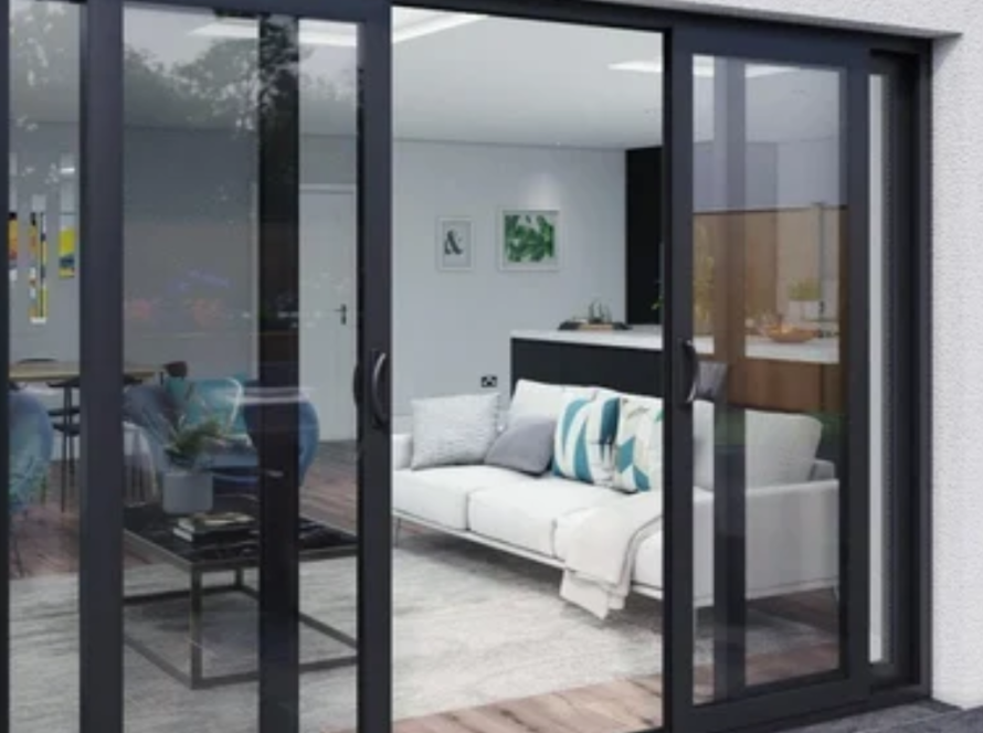 PT99 aluminium window with sleek frames and large glass areas showcasing modern home interior