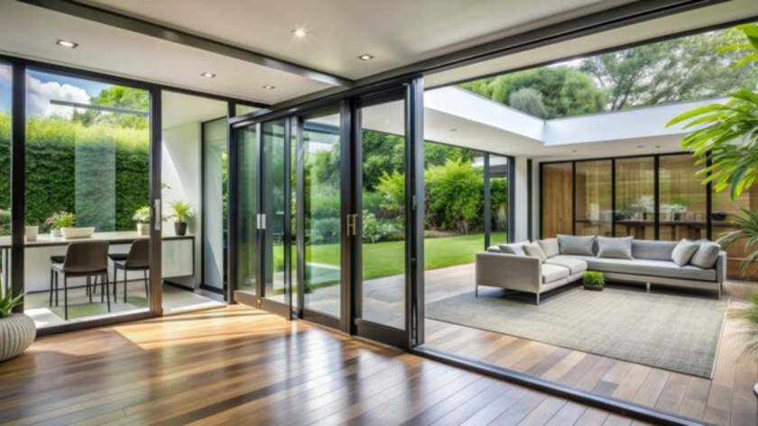Stylish PTT 1818 aluminium window providing expansive views and natural lighting in a contemporary home