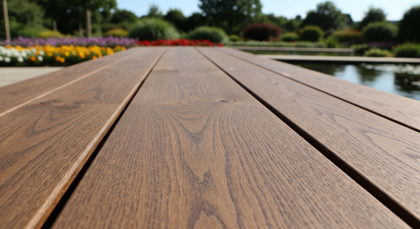 Thermowood planks with natural grain