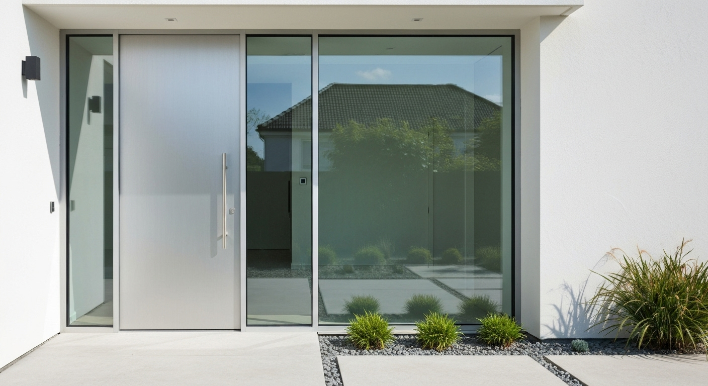 Aluminium door with window design
