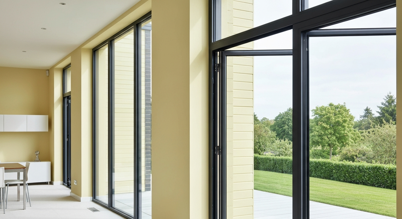 Modern aluminium casement windows