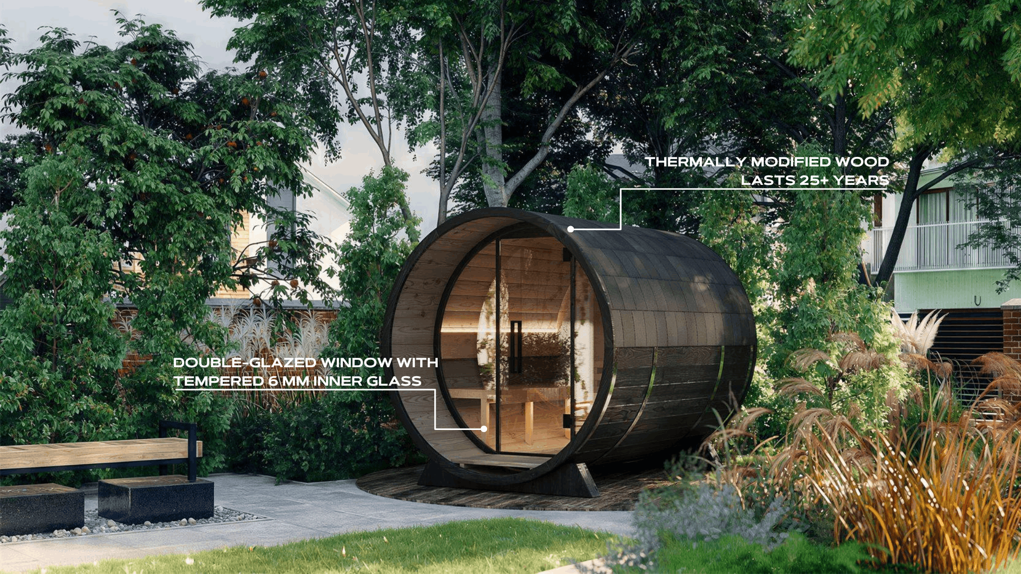 Outdoor Barrel Sauna Medium