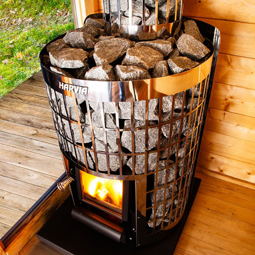Harvia WL200PC Sauna Stove Protective Sheath, Cilindro Series, In Use