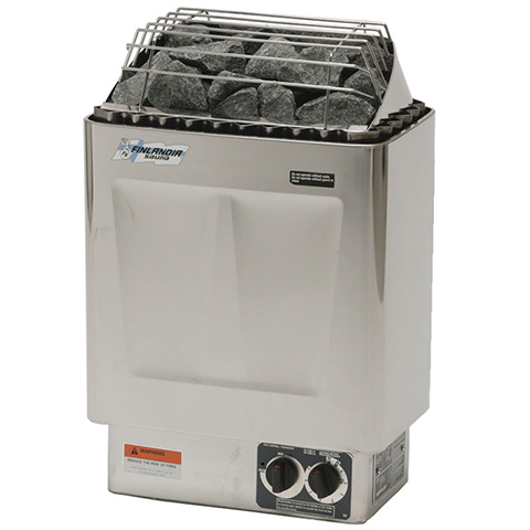 Finlandia FLB-60S 6 kW stainless-steel sauna heater with built-in controls