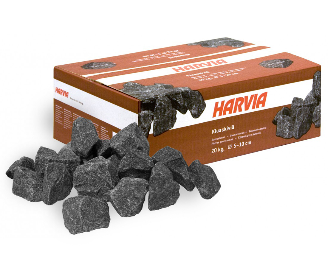Harvia AC3000 sauna stones in the 44 lb box