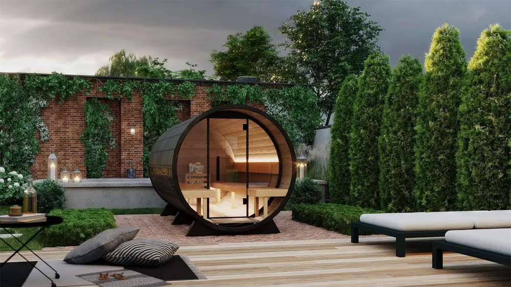 Large barrel sauna